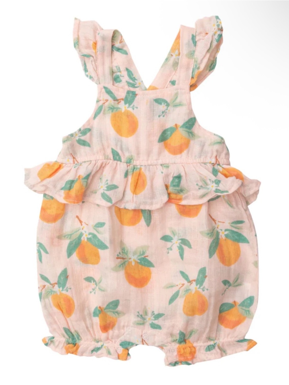 Angel Dear Baby Girl Peplum Shortie Sunsuit, Orange Blossom - Size 12-18M